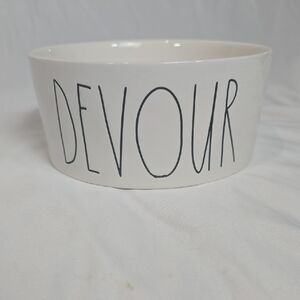 Rae Dunn by Magenta "Devour" Ceramic Pet Bowl.